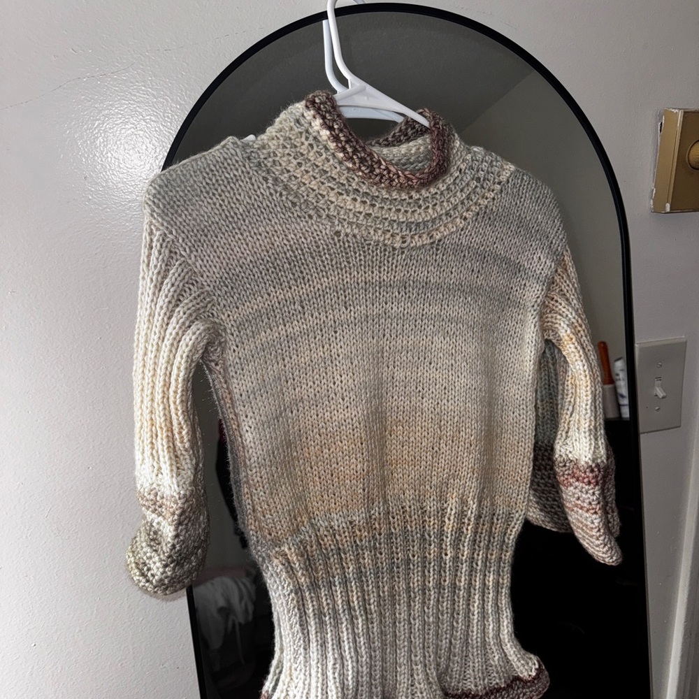 Elegant Multitone Cowl Neck Sweater
